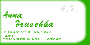 anna hruschka business card